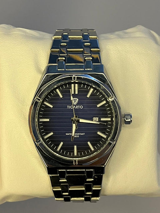 SILVER BLUE DIAL TICARTO WATCH